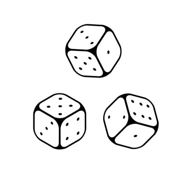 Zar simgeleri oyun nesneleri satır.