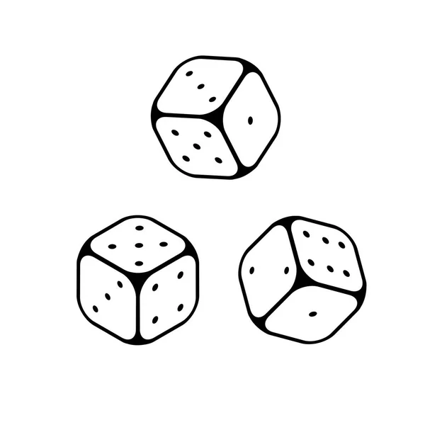 Dice line icons game objects.