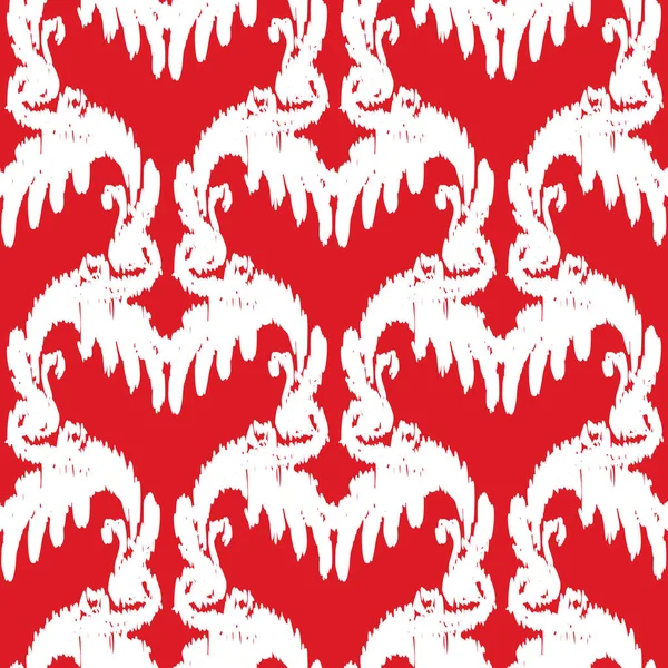 Красно-белый элегантный узор без печати. Винтажная векторная монограмма классических элементов. Декоративные мотивы для ткани и текстиля, обои . — стоковый вектор