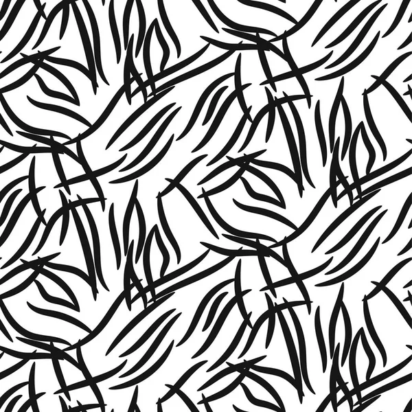 Rayures abstraites motif vectoriel sans couture imprimé fond blanc et noir . — Image vectorielle