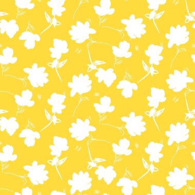 Basit çiçek sarı desen vektör tasarım.