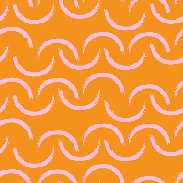 Patrón de vectores de pincelada de arco rosa y naranja sin costuras . — Vector de stock