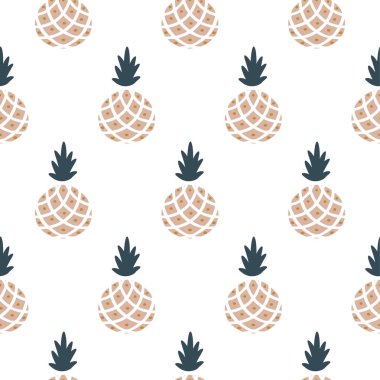 Zarif ananas kumaş duvar kağıdı dikişsiz vektör baskı.