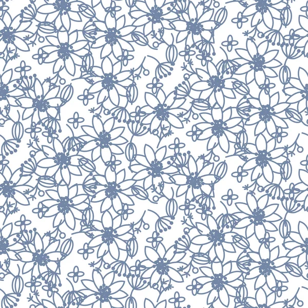 Fleurs des Prairies bleu clair couleurs motif vectoriel sans couture . — Image vectorielle