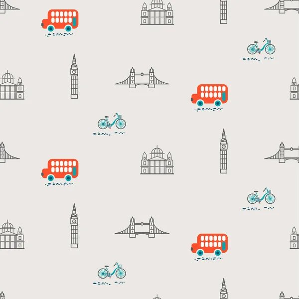 Londen City thema Kid naadloze vector patroon. — Stockvector
