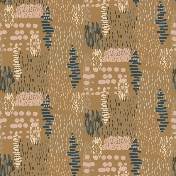 Abstract naadloos bruin geborsteld textuur REPEAT patroon. — Stockvector