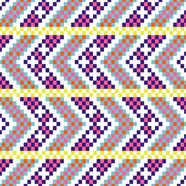 Fett Pfeil Chevron nahtlose Muster Pixel blockiert Formen Textur. — Stockvektor