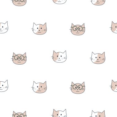 Sevimli kediler çocuklar sorunsuz desen. Çocuk hayvan hayvan arka plan.