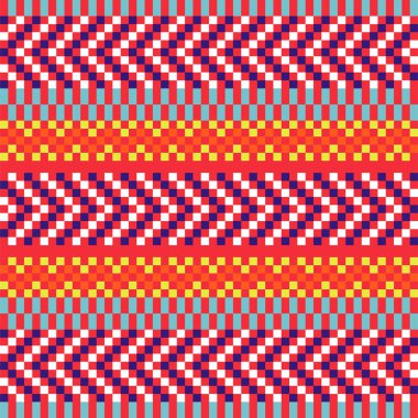 Geometrik ringa kemiği çizgili sorunsuz desen piksel blokları şekiller doku.