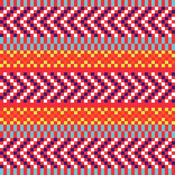 Bandes géométriques chevrons motif sans couture pixel blocs formes texture . — Image vectorielle