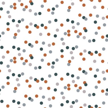 Konfeti kusursuz vektör desenini belirler. Toprak renkleri soyut kağıt tasarımı.