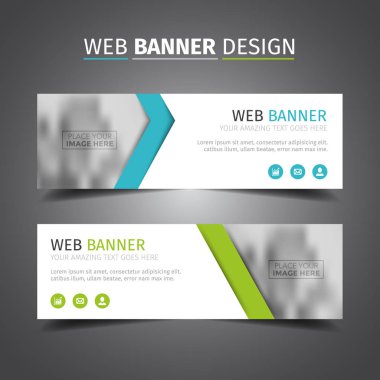 Geometrik mavi ve yeşil başlık