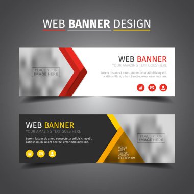 Geometrik kırmızı ve sarı başlık