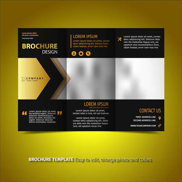 Black Gold Brochure — Stock Vector