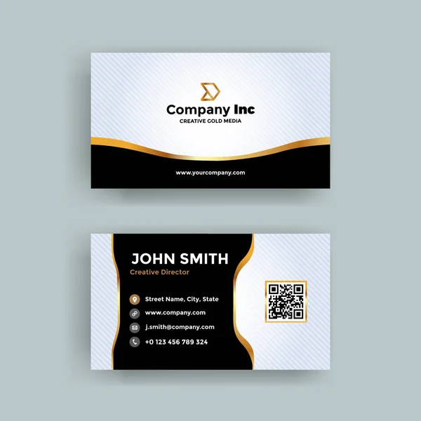 Gold Line Carte Visite Noire — Image vectorielle