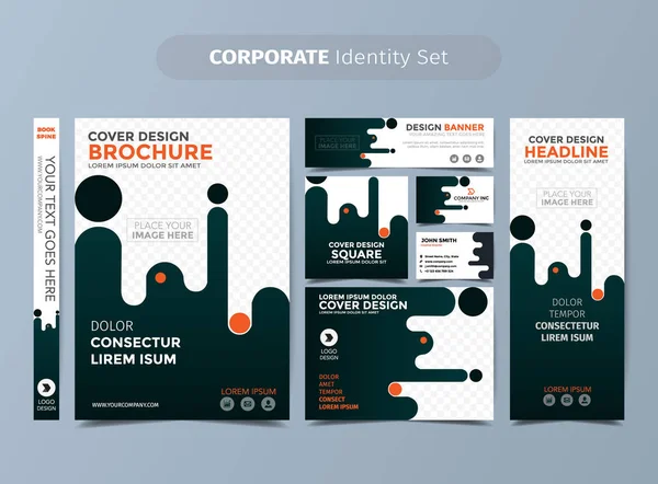 Conjunto Identidad Corporativa Naranja — Vector de stock