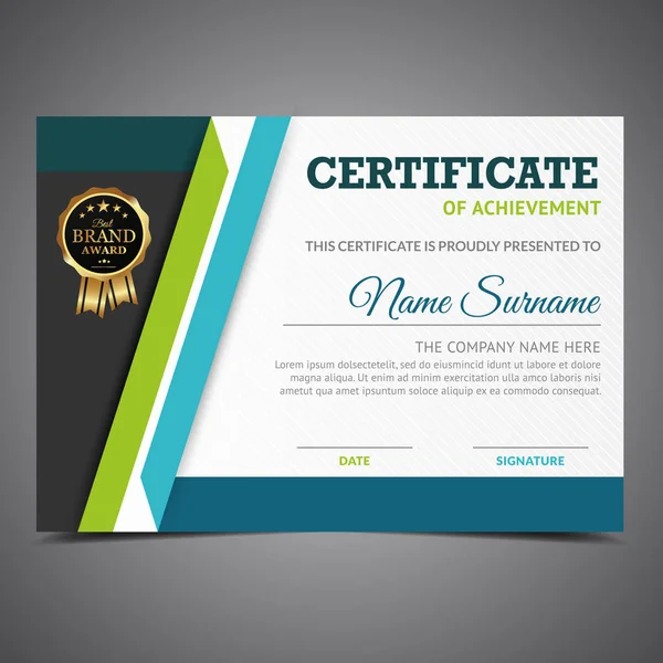 Green Blue Diploma Template — стоковый вектор