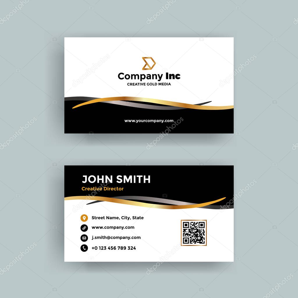 Small Gold Ribbon Business Card