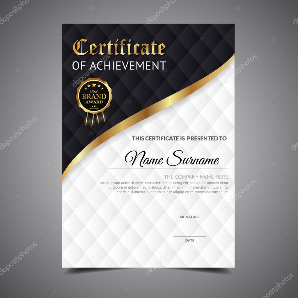 Certificate Black And Gold Template Diploma
