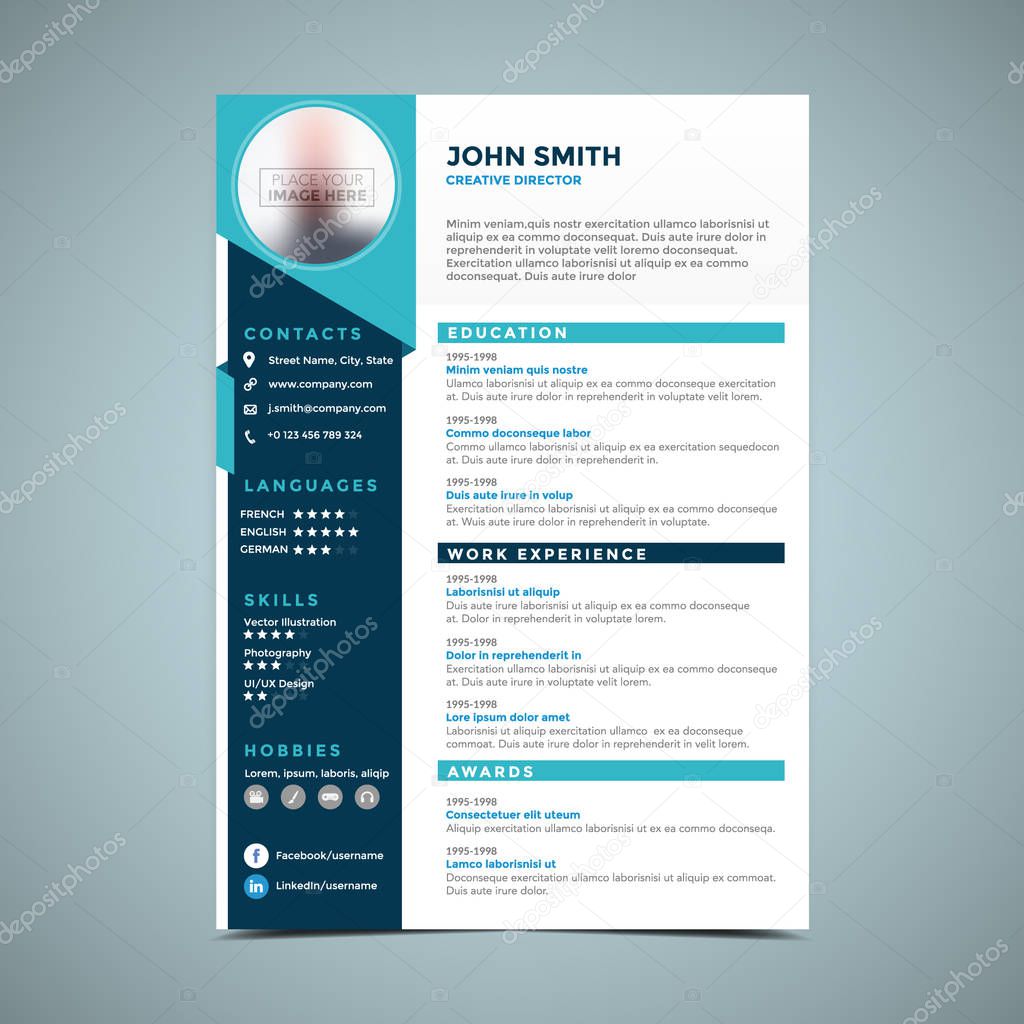 Elegant Blue Resume Design