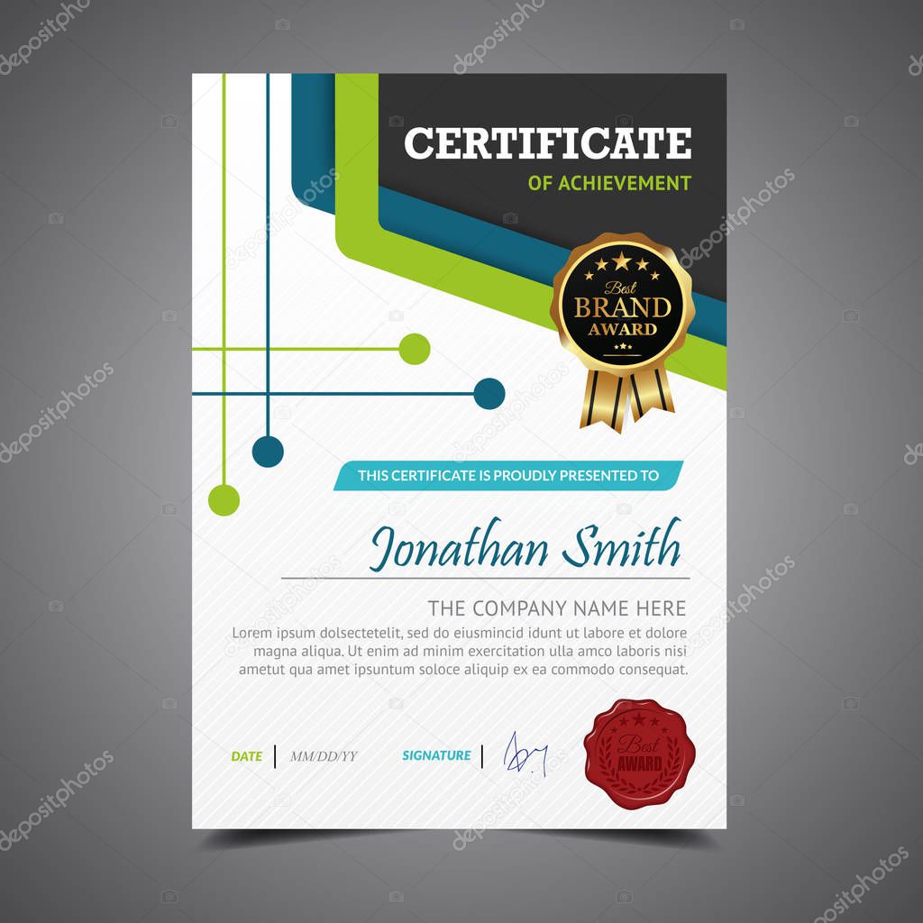 Green And Light Blue Diploma Template