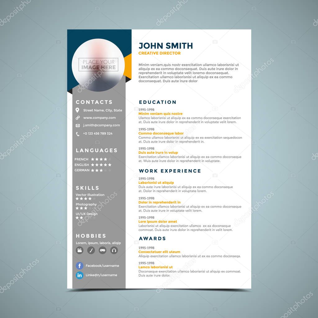 Grey And Orange Business Template