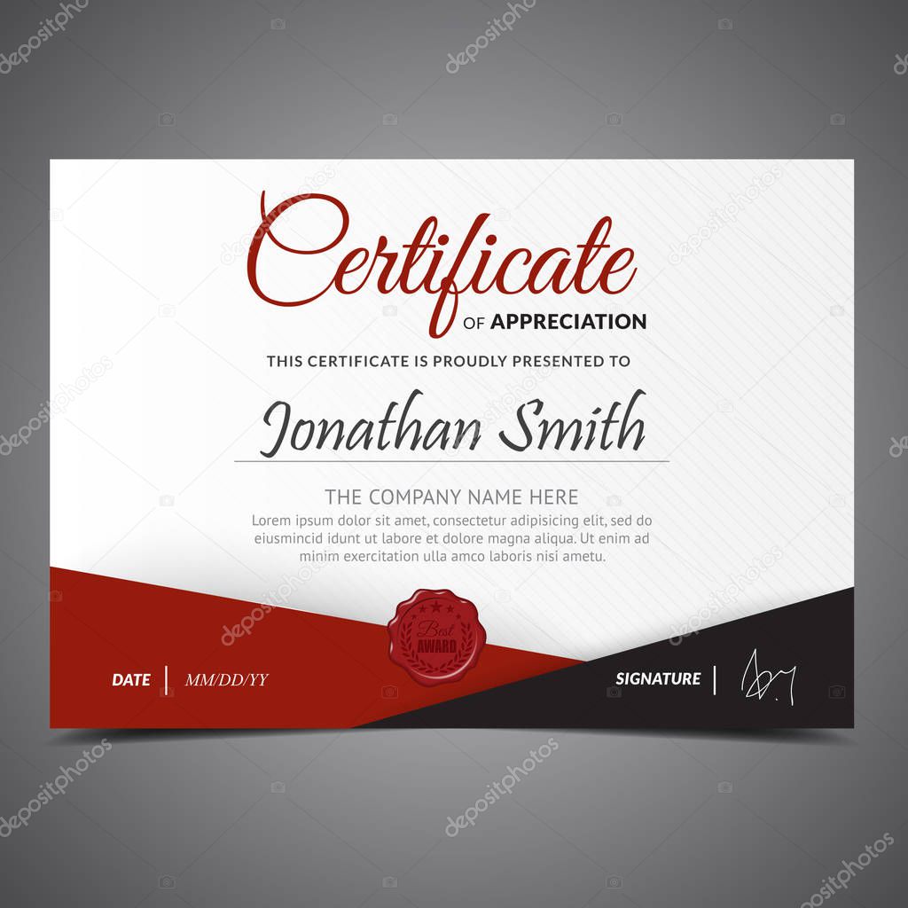Red And Black Diploma Template