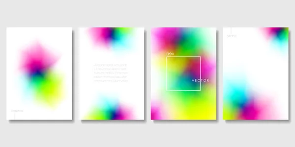 Set Van Kleurrijke Moderne Sjablonen Met Abstracte Wazig Grafische Elementen — Stockvector