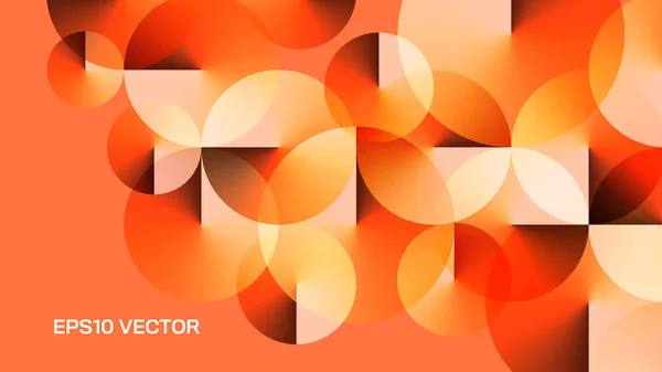 Geometrické Zářivě Oranžové Pozadí Úhel Přechodové Kruhy Poměr Stran Eps — Stockový vektor