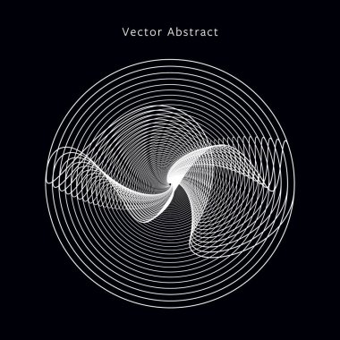 Soyut fütüristik tek renkli resimde. Modern doğrusal daire grafik öğesi. Eps8 vektör.