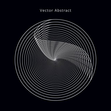 Soyut fütüristik tek renkli resimde. Modern minimalist dairesel grafik öğesi. Eps8 vektör.