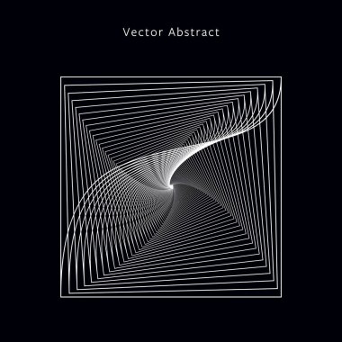 Soyut fütüristik tek renkli resimde. Modern minimalist kare grafik öğesi. Eps8 vektör.