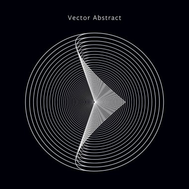 Soyut fütüristik tek renkli resimde. Modern minimalist dairesel grafik öğesi. Eps8 vektör.