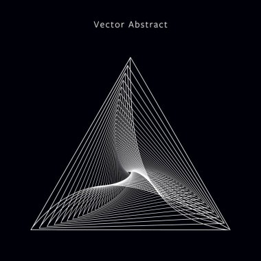 Soyut fütüristik tek renkli resimde. Modern minimalist üçgen grafik öğesi. Eps8 vektör.