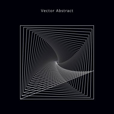 Soyut fütüristik tek renkli resimde. Modern minimalist kare grafik öğesi. Eps8 vektör.