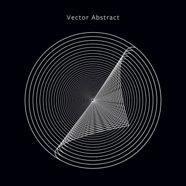Soyut fütüristik tek renkli resimde. Modern minimalist dairesel grafik öğesi. Eps8 vektör.