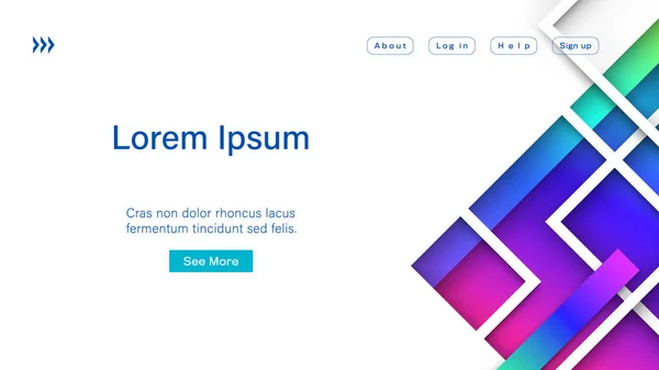 Abstrakte Farbenfrohe Landung Webseiten Vorlage Minimaler Geometrischer Hintergrund Seitenverhältnis Format — Stockvektor