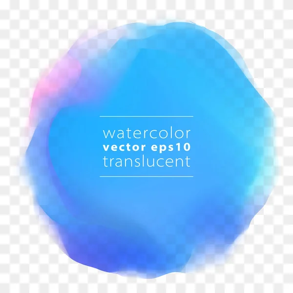 Elemento Gráfico Translúcido Estilo Acuarela Colorido Abstracto Tonos Azules Brillantes — Vector de stock