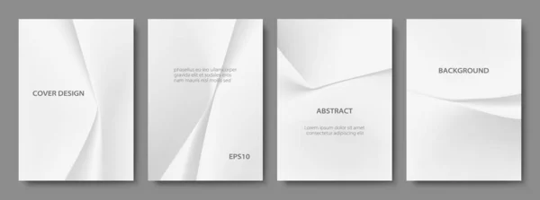 Set Abstrakter Weißer Origami Hintergründe Minimale Cover Design Vorlagen Mit — Stockvektor