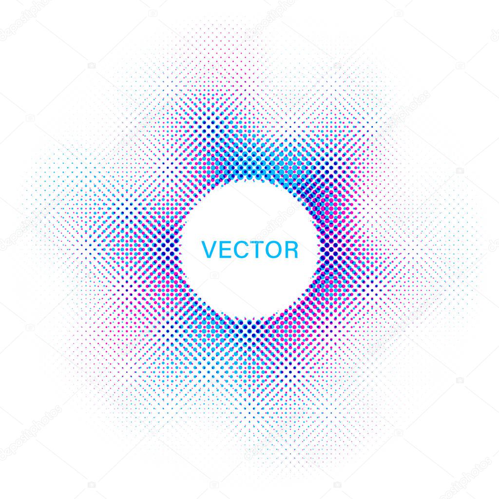 Abstract Colorful Halftone Frame Design. EPS 10 Vector.