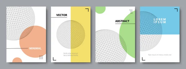 Set Minimaler Cover Vorlagen Gedämpften Farben Vektor Flaches Design Illustration — Stockvektor