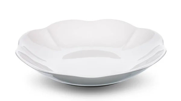 Empty White Plate Isolated Clipping Path — Stock Photo, Image