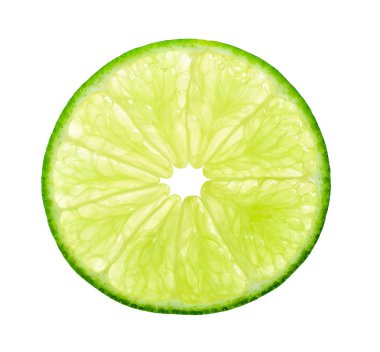 Yarım kireç beyaz kırpma yolu ile izole.