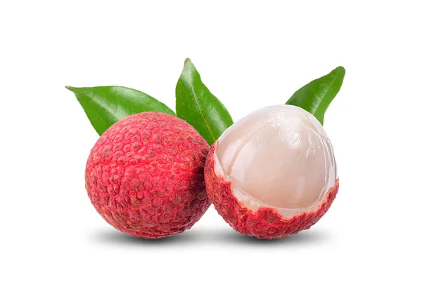 Lychee Isolé Sur Blanc Avec Chemin Coupe — Photo