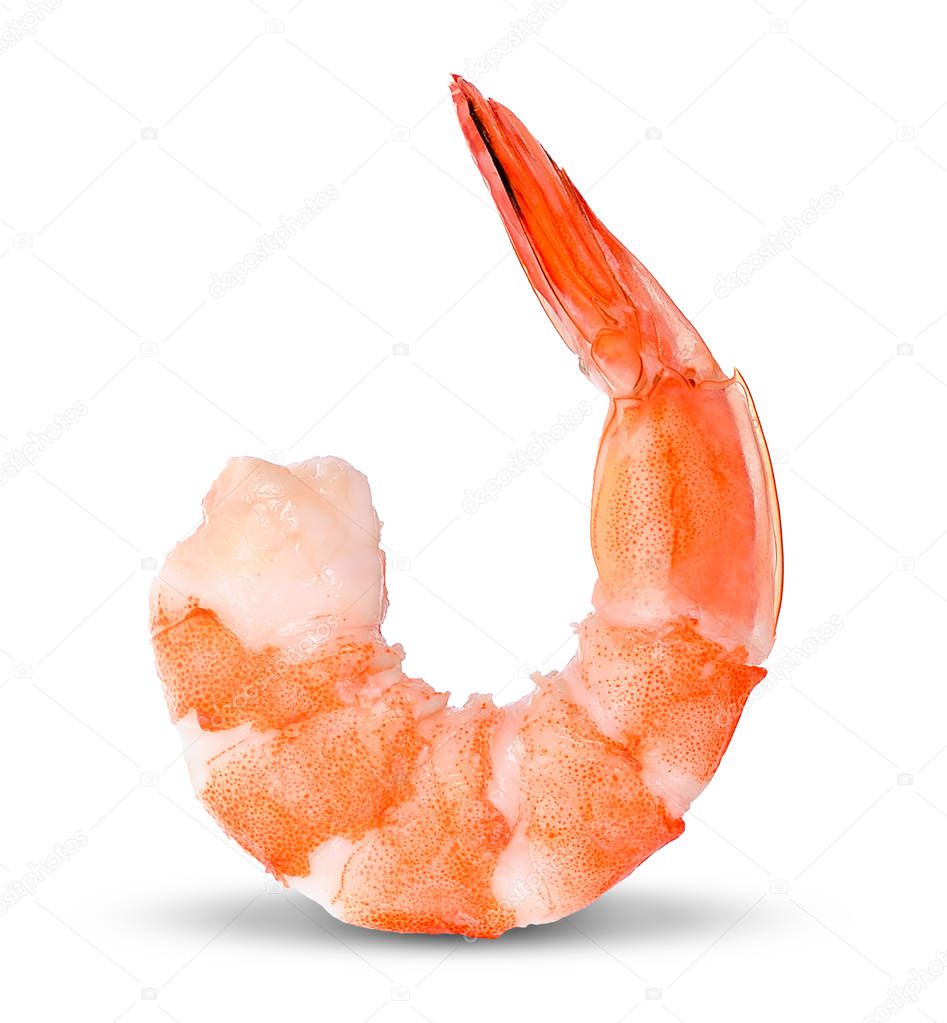 Shrimp isolated on white with clipping path.