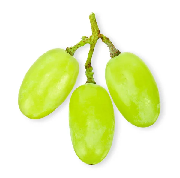 Zielony Winogron Białym Tle Ścieżkę Przycinającą Biały — Zdjęcie stockowe