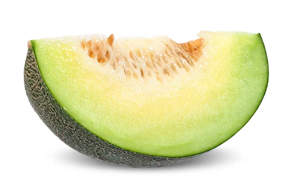 Beyaz kırpma yolu üzerinde izole dilim kavun.