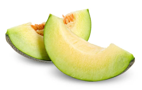 Slice Melon Isolated White Clipping Path — Stock Photo, Image