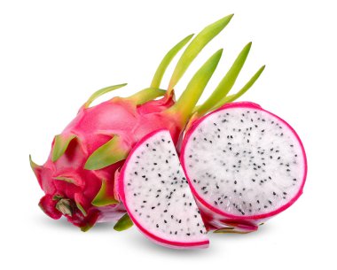 Dragon meyve beyaz kırpma yolu üzerinde izole.