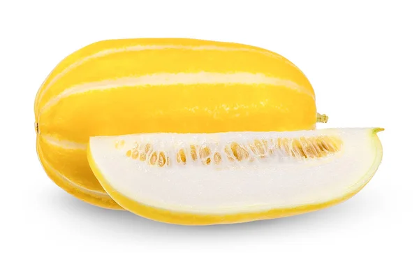 Korean Melon Isolated White Clipping Path — Stock Photo, Image